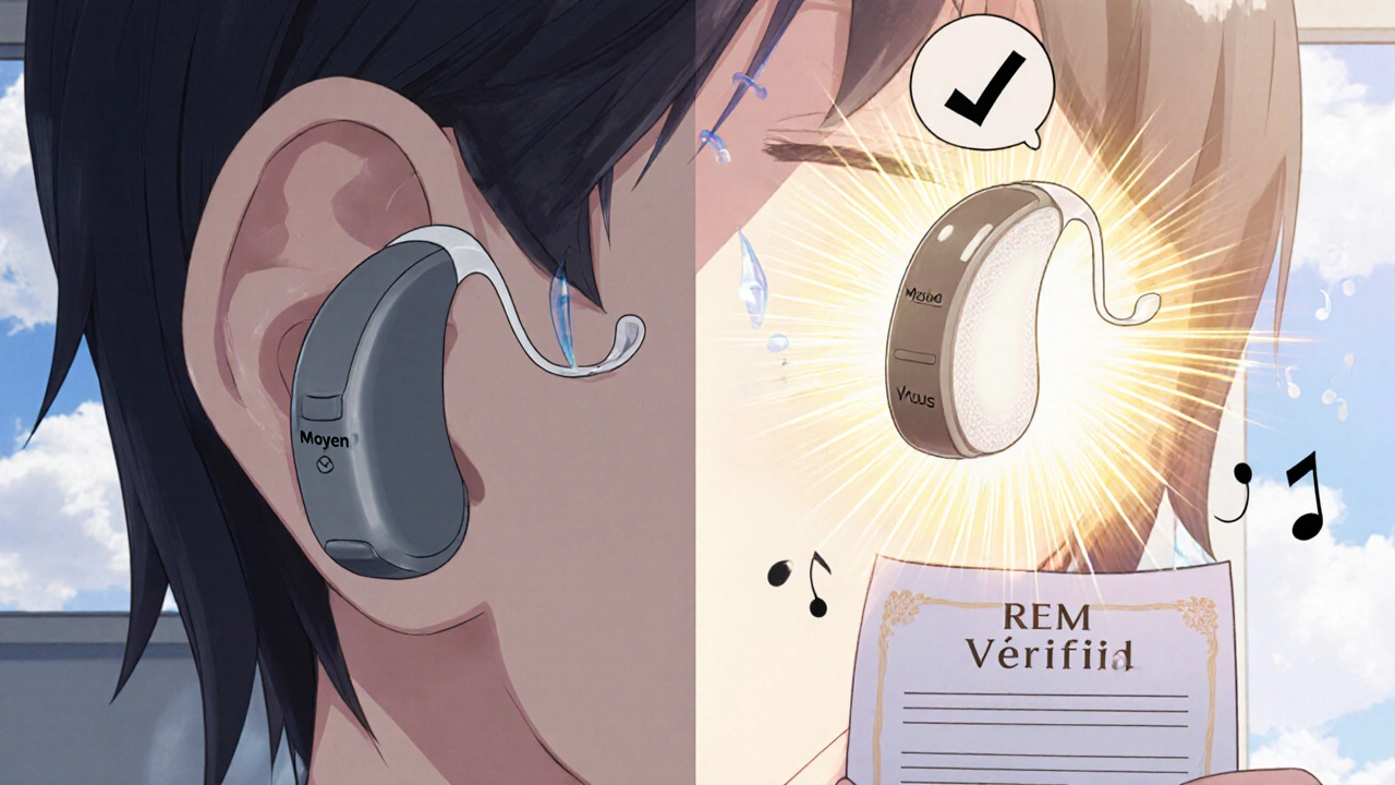 Comparaison stylisée entre un réglage standard et un ajustement personnalisé avec vérification REM.