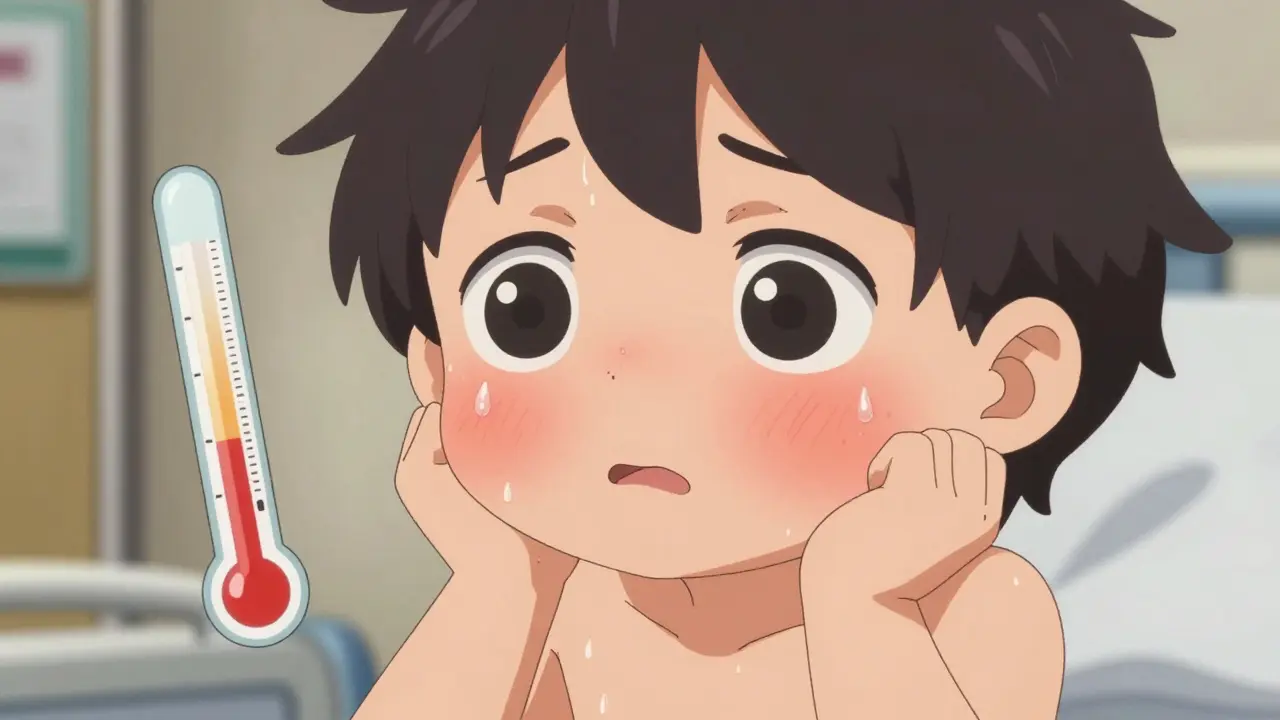 Symptômes du syndrome sérotoninergique : fièvre, confusion, rigidité musculaire.