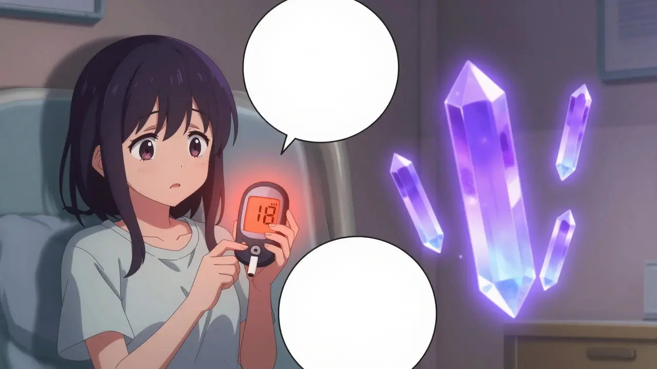 Comparaison visuelle entre glycémie normale et cétoses élevées chez un personnage anime