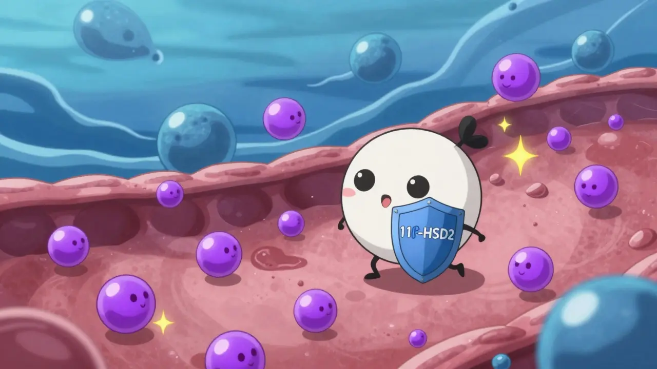 Bataille stylisée entre une enzyme et la glycyrrhizine dans le corps.