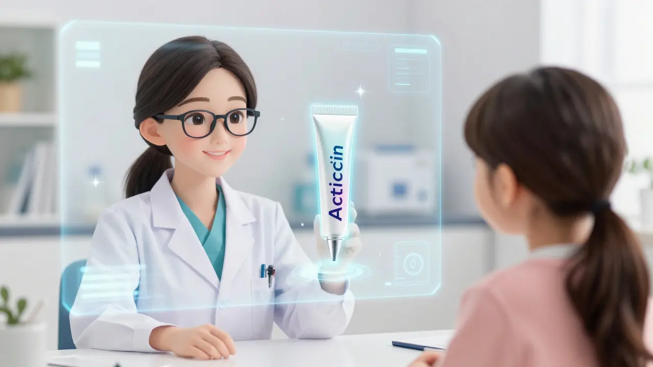 Consultation médicale en ligne style anime Moe pour l'achat de crème Acticin.
