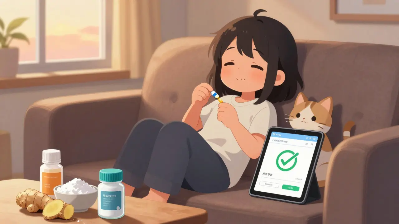 Fille relaxée avec remèdes naturels et achat sécurisé en ligne